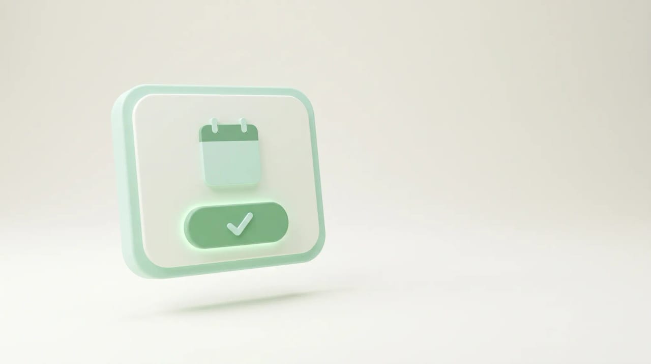 A booking-page card with an available time slot, representing a meeting booking tool