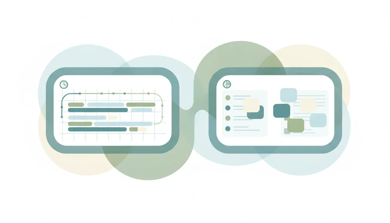 A SkedPal icon and a Motion icon side by side, representing a comparison between the two tools