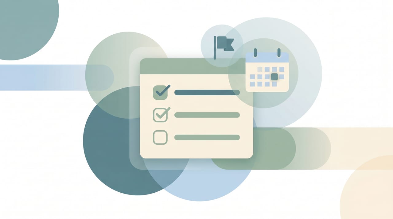 Grid of task management app icons arranged around a checklist representing Todoist alternatives