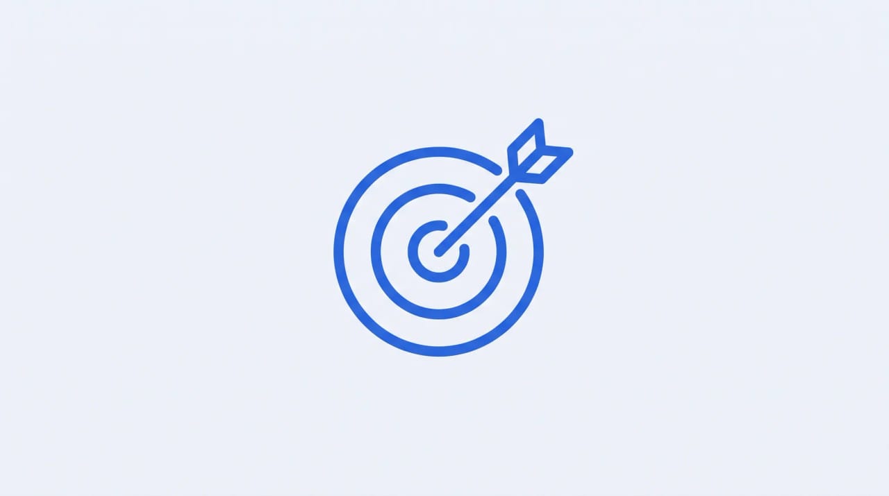 A single objective card branching into three measurable key-result bars with a 0.7 progress dial, illustrating the OKR framework