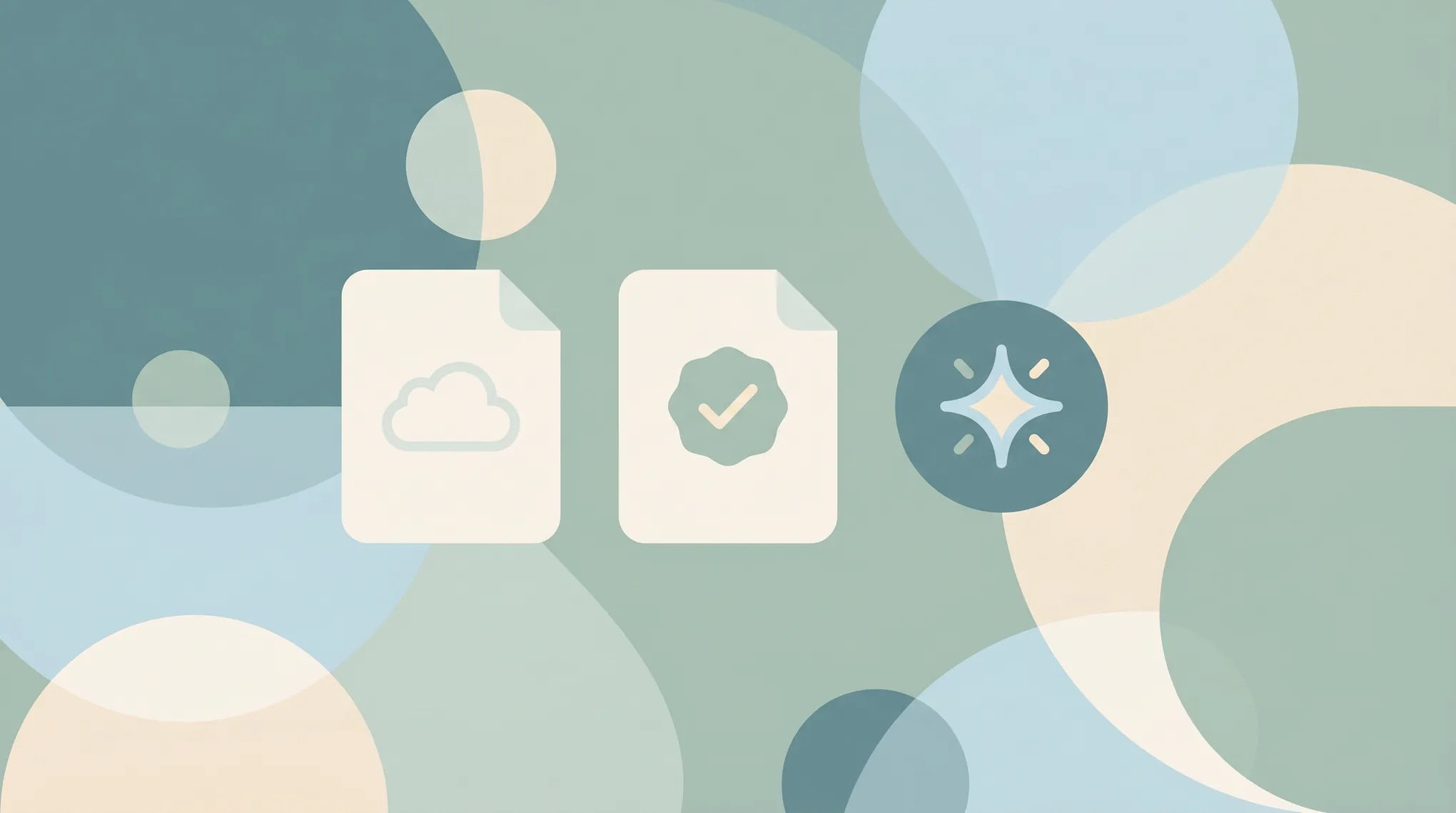 Three file icons showing a cloud outline, a green checkmark, and a filled green circle, representing OneDrive Files On-Demand status states