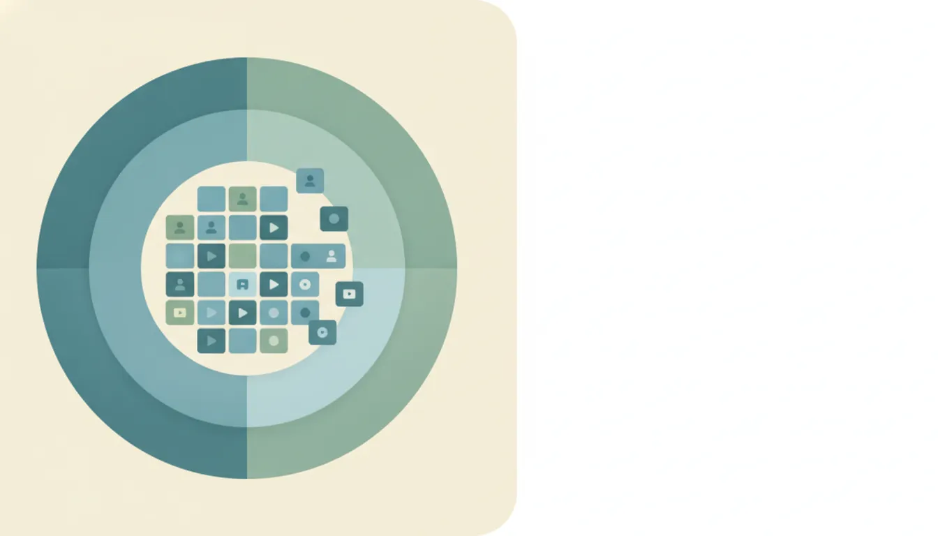 A grid of video tiles expanding outward into a larger crowd of tiles, representing Zoom meeting participant capacity